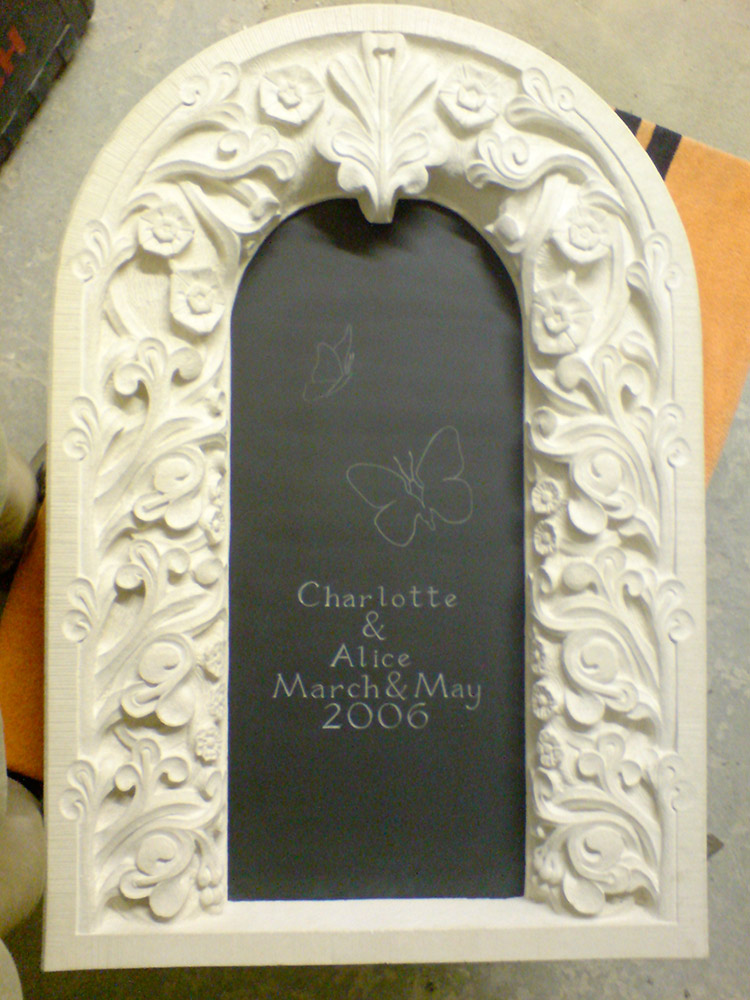 Carved memorial in Portland