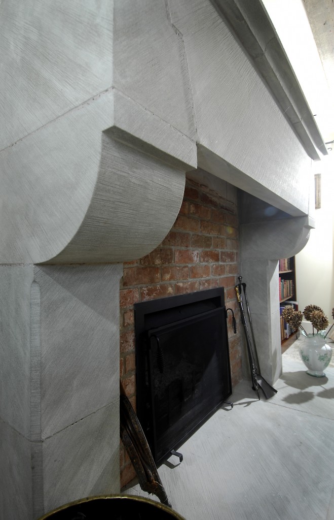 Bolster finished fireplace