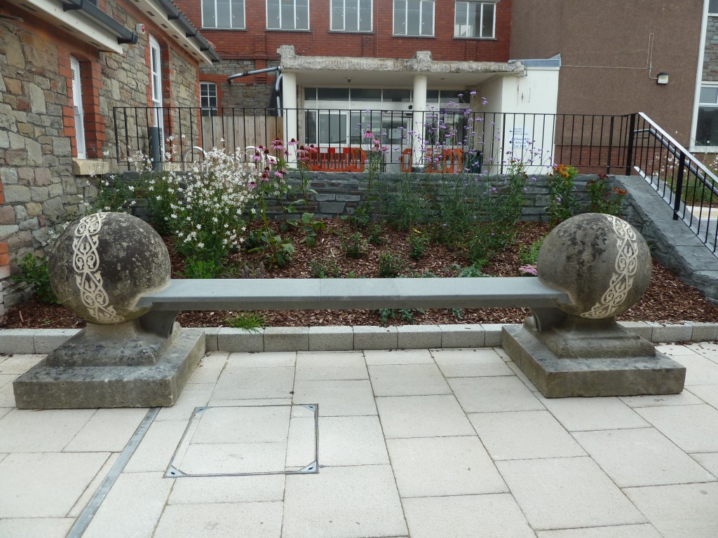 Carved finial bench